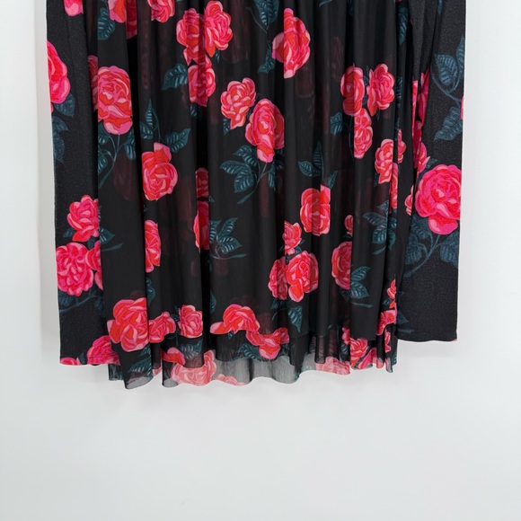 Matilda Jane Floral Babydoll Winter Blooms Top Black Red/Pink Roses Size S - Picture 11 of 13